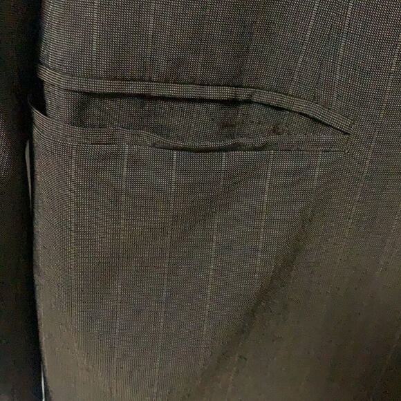 MAX MARA PINSTRIPE BROWN TUNIC BLAZER SIZE 8 - Picture 5 of 8